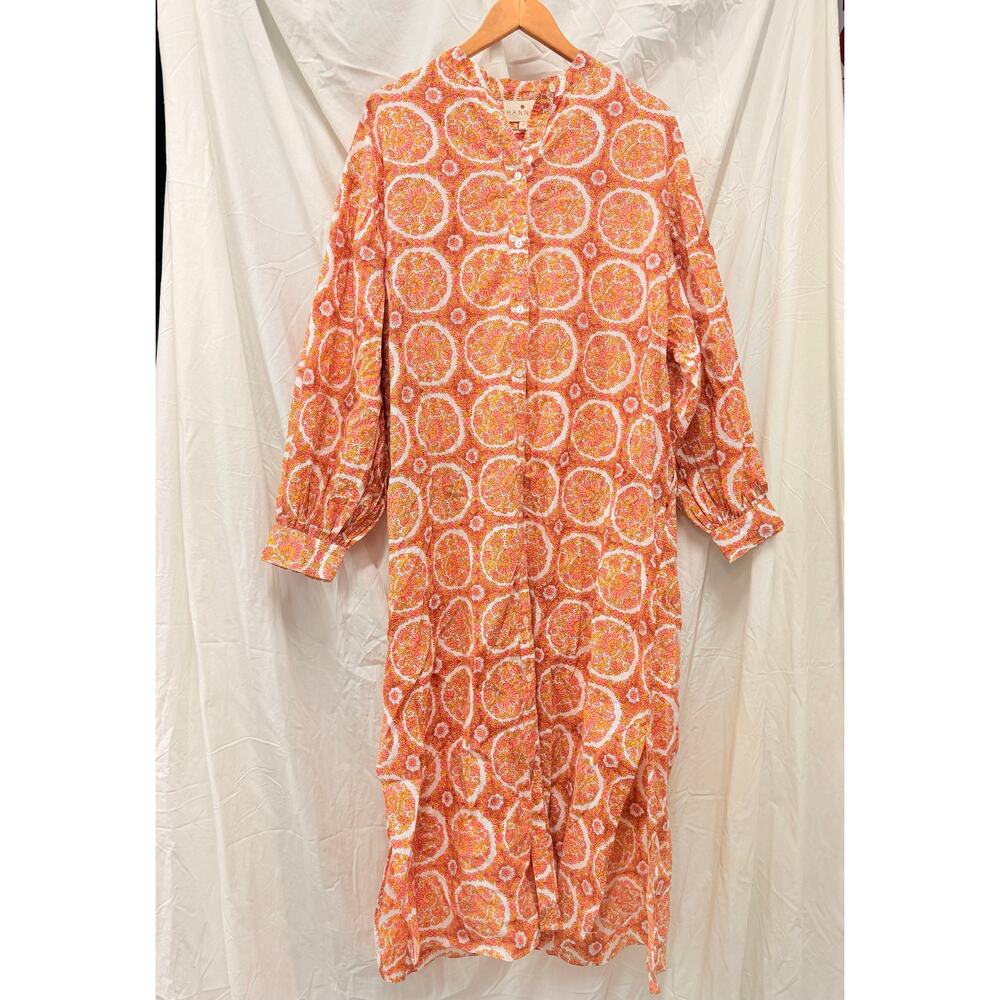 Hannah Artwear Luciana Cabana Print Midi Dress Size 1 Bohemian Retro MSRP‎ 365$